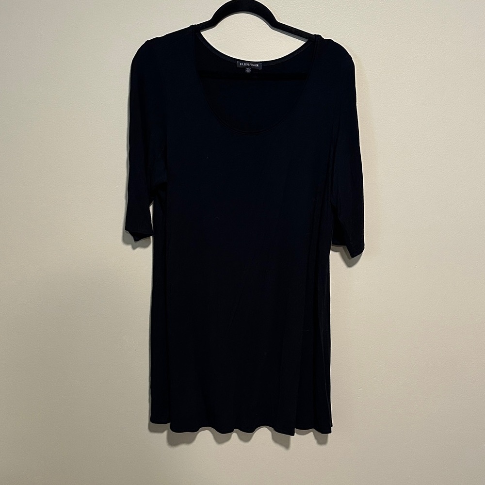 Eileen Fisher Black Knee Length Dress Size Large